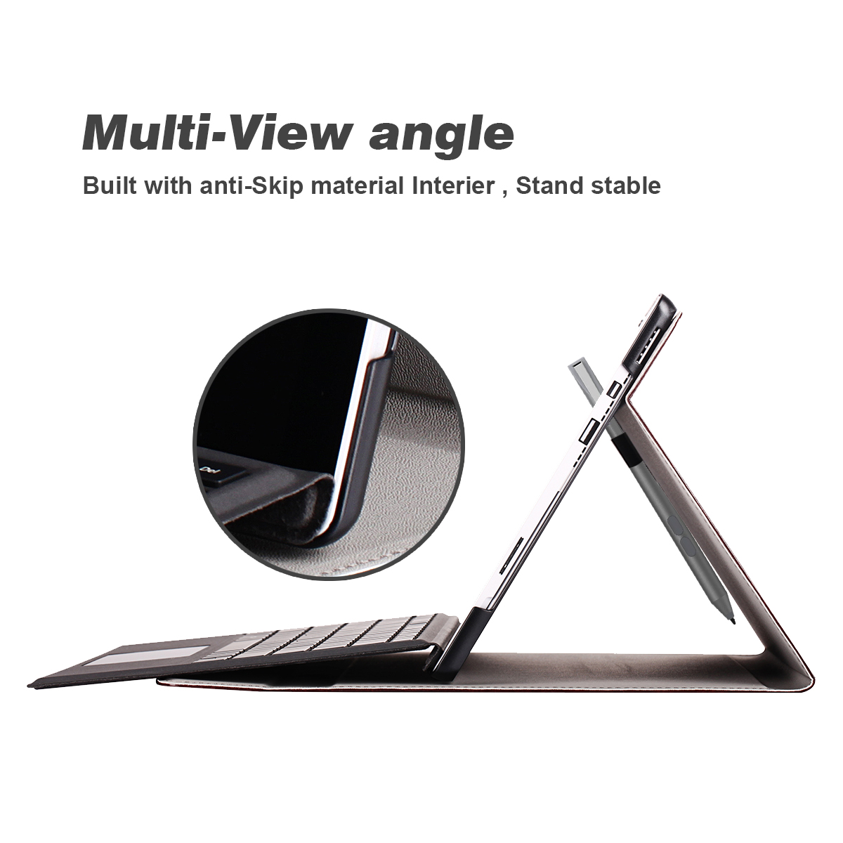 Hot-selling Custom logo waterproof men business tablet case cover in PU materials flip cover for Microsoft surface pro 7/6/5/4